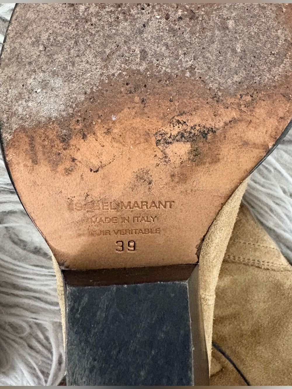 Isabel Marant Leyane Suede Taupe Western High-Heeled Cowboy Boots Size EU 39 - Picture 11 of 12